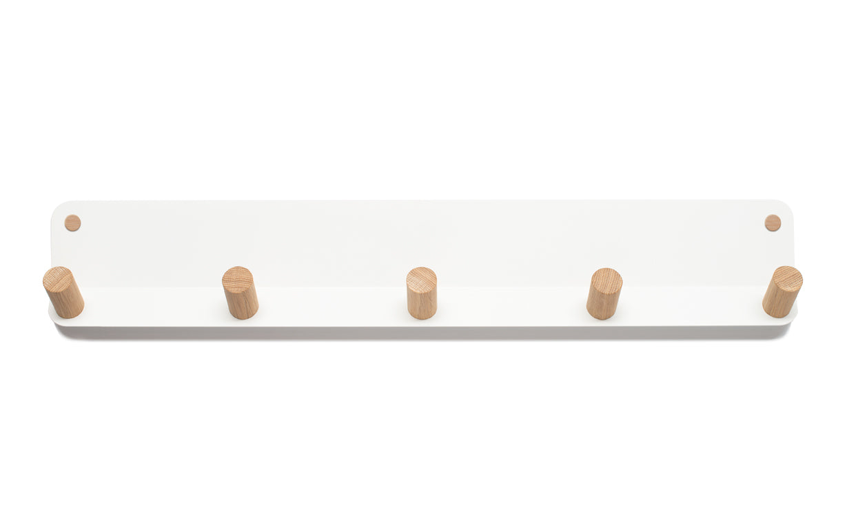 A Fire Road Plane 5 Wall Hook with four wooden hooks for coat.