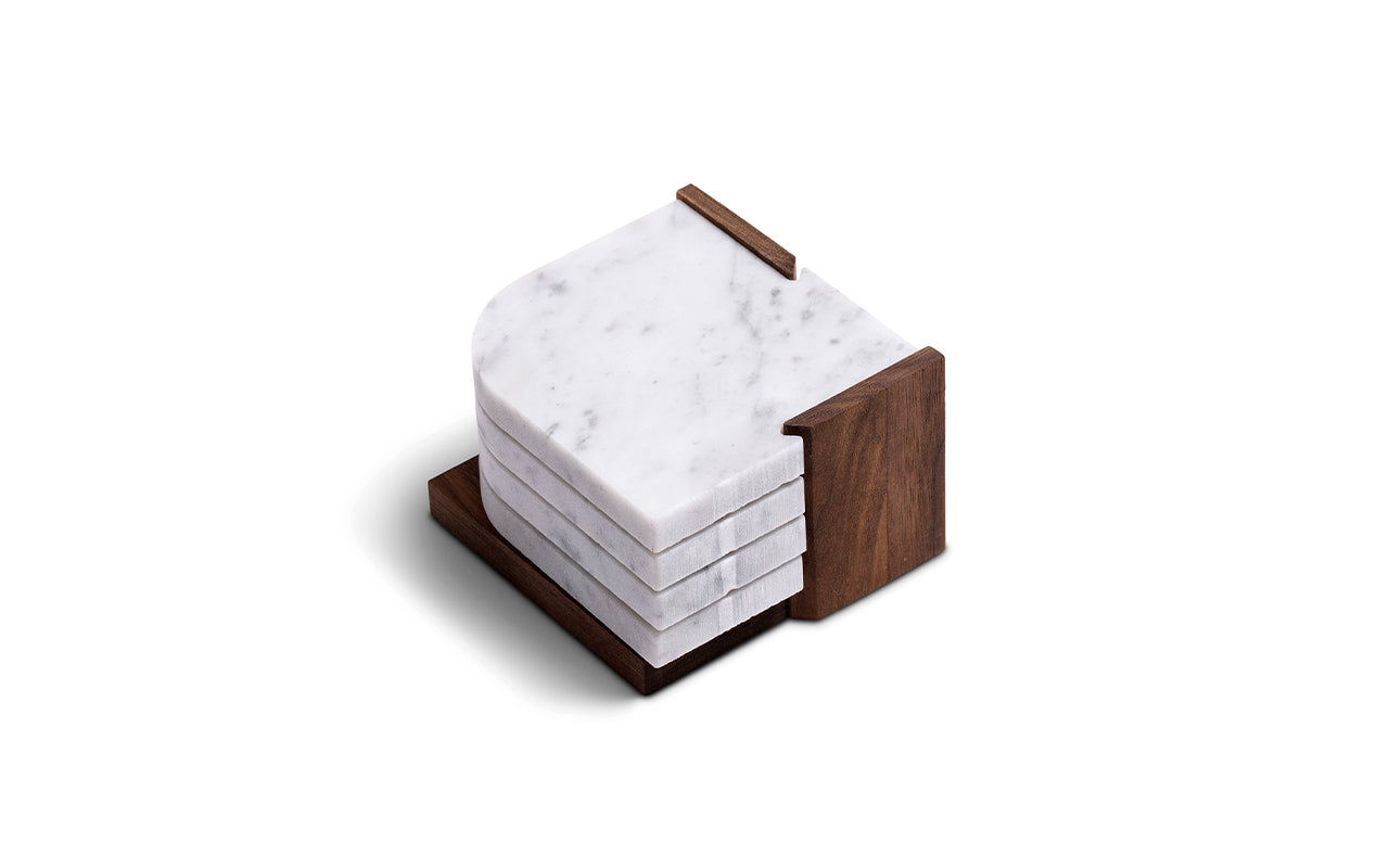 set of 4 marble join coasters