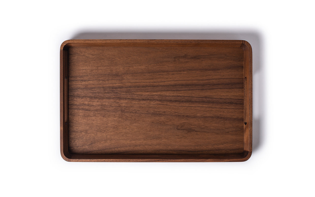 walnut ottoman tray