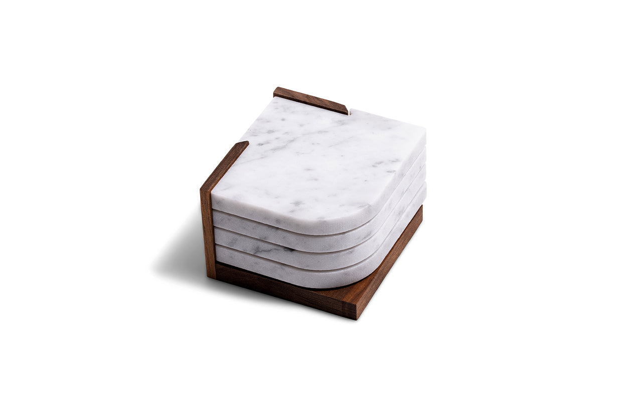 Set of 4 marble puzzle coasters