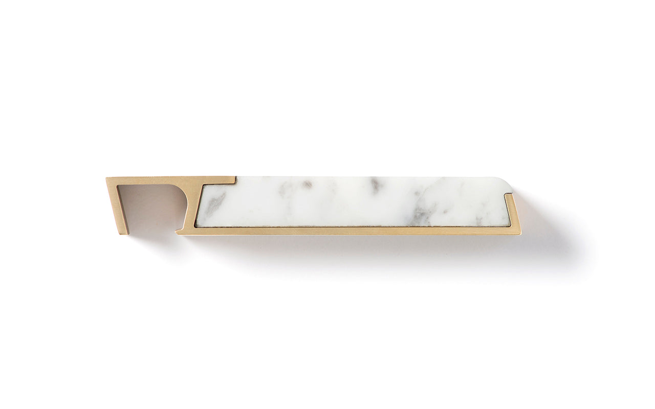 An heirloom quality Fire Road Profile Bottle Opener with a wooden handle on a white surface.