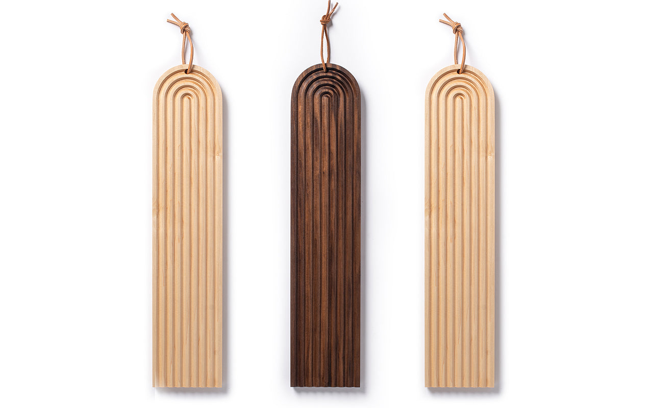 maple and walnut grooved baguette boards